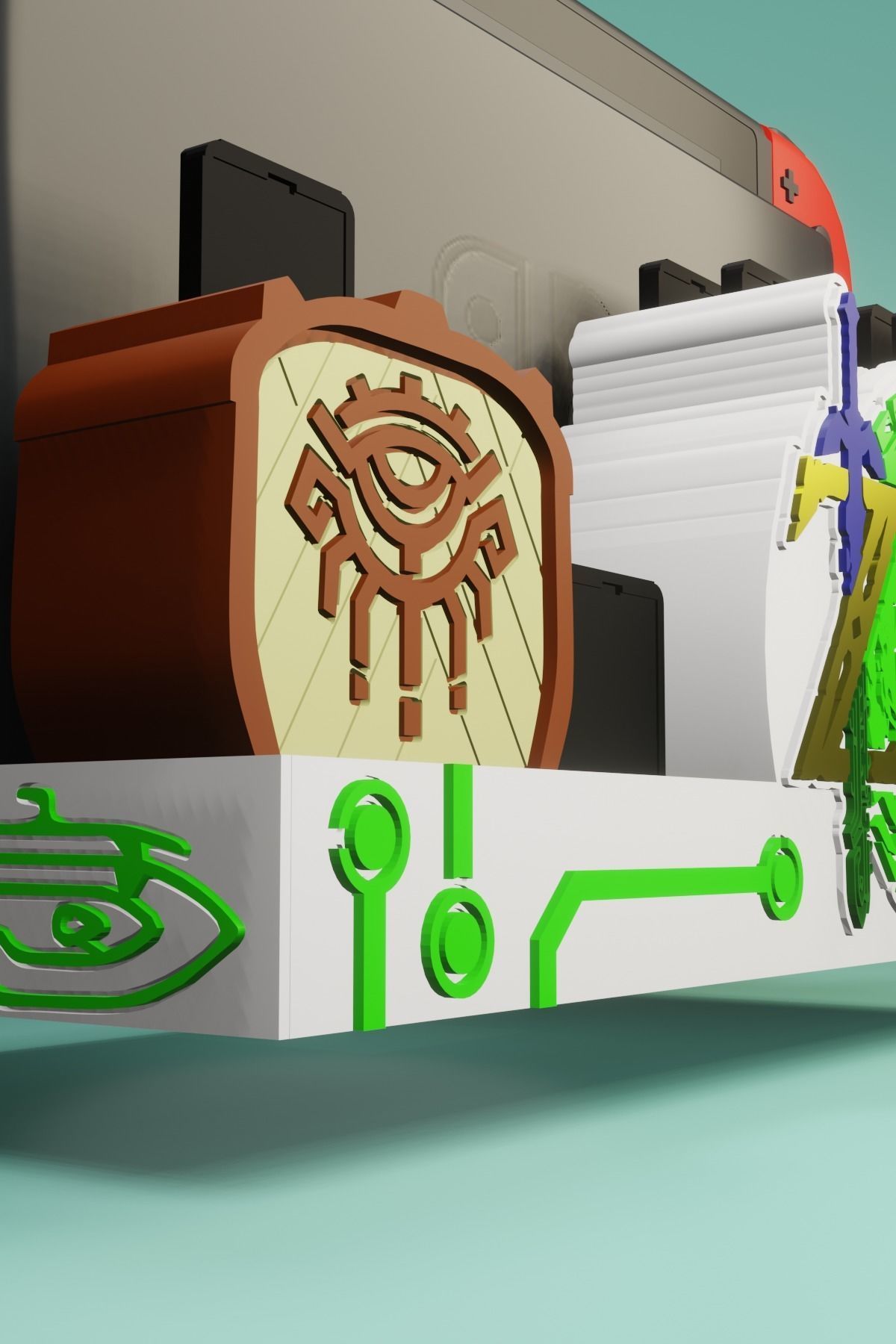 ZELDA TOTK NINTENDO SWITCH STAND WITH DOCK AND 20 GAMES 3D model_9