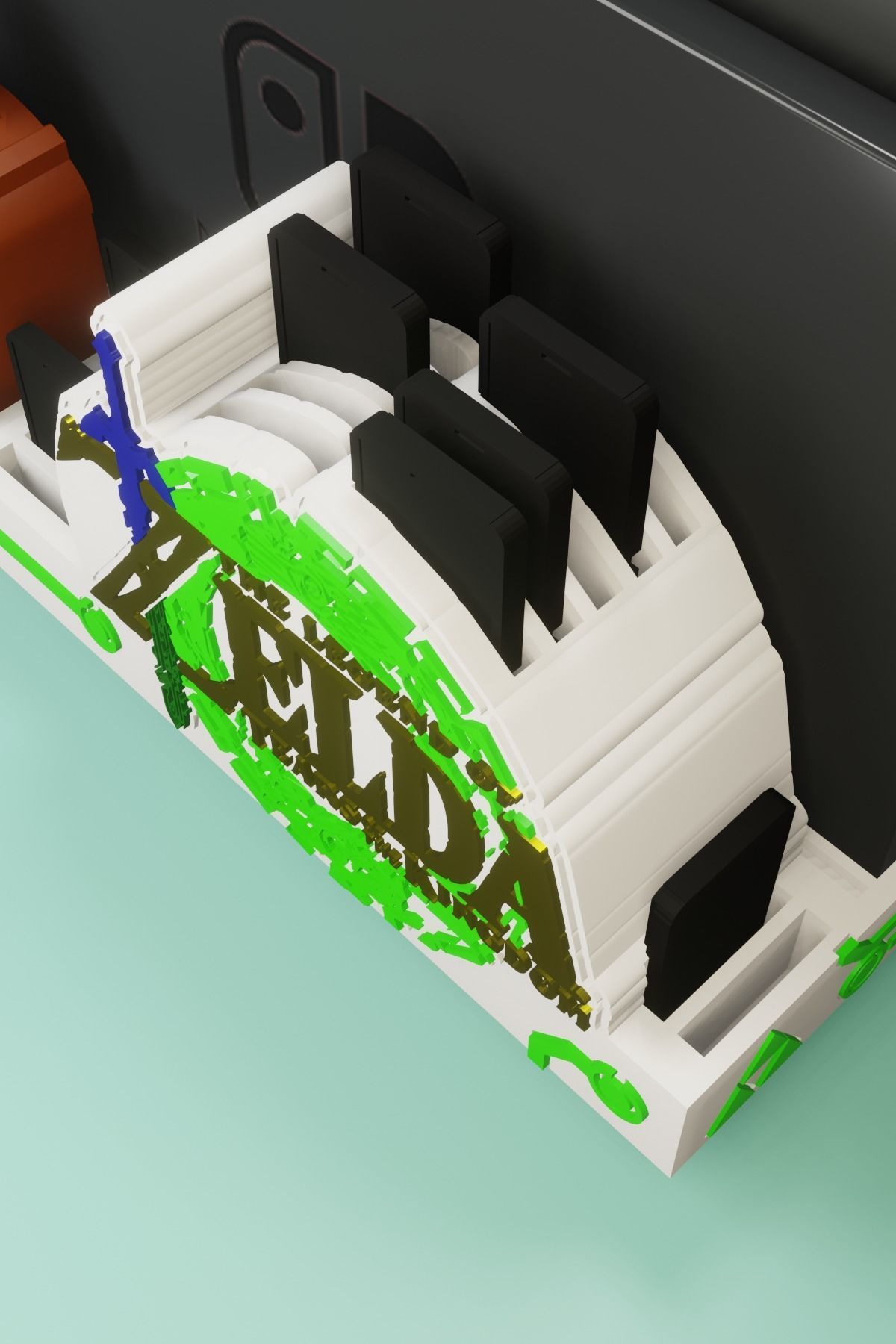 ZELDA TOTK NINTENDO SWITCH STAND WITH DOCK AND 20 GAMES 3D model_5