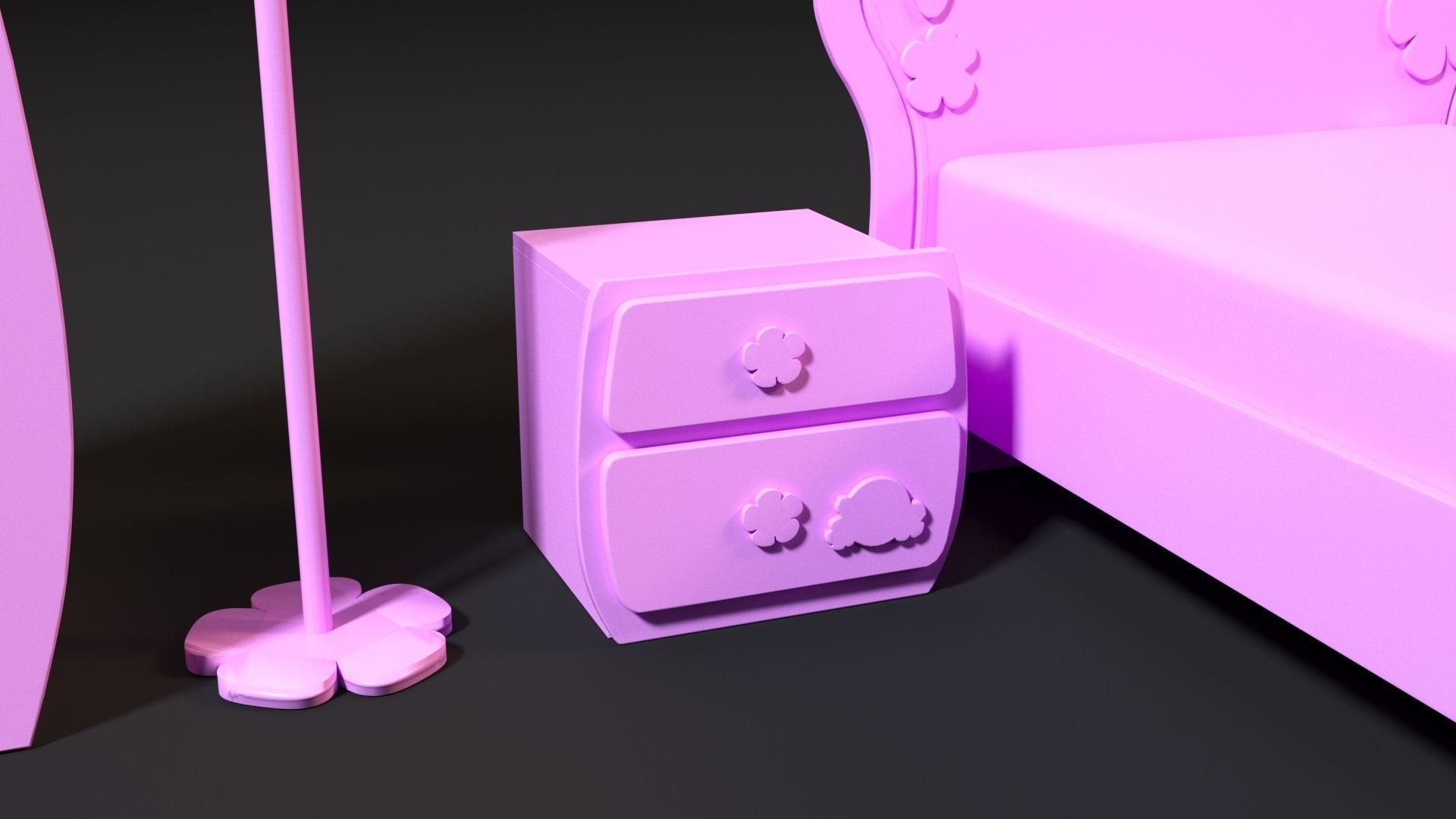 Furniture set for barbie dolls 3D print model_14