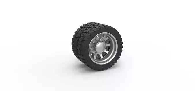 Rear semi wheel for pickup V5 Scale 1 to 25