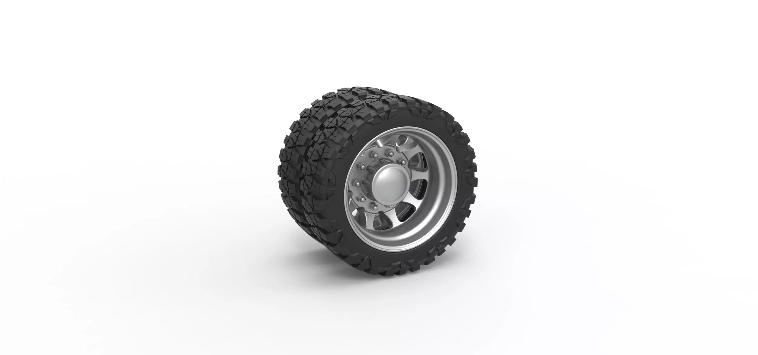 Rear semi wheel for pickup V5 Scale 1 to 25 3D print model_0