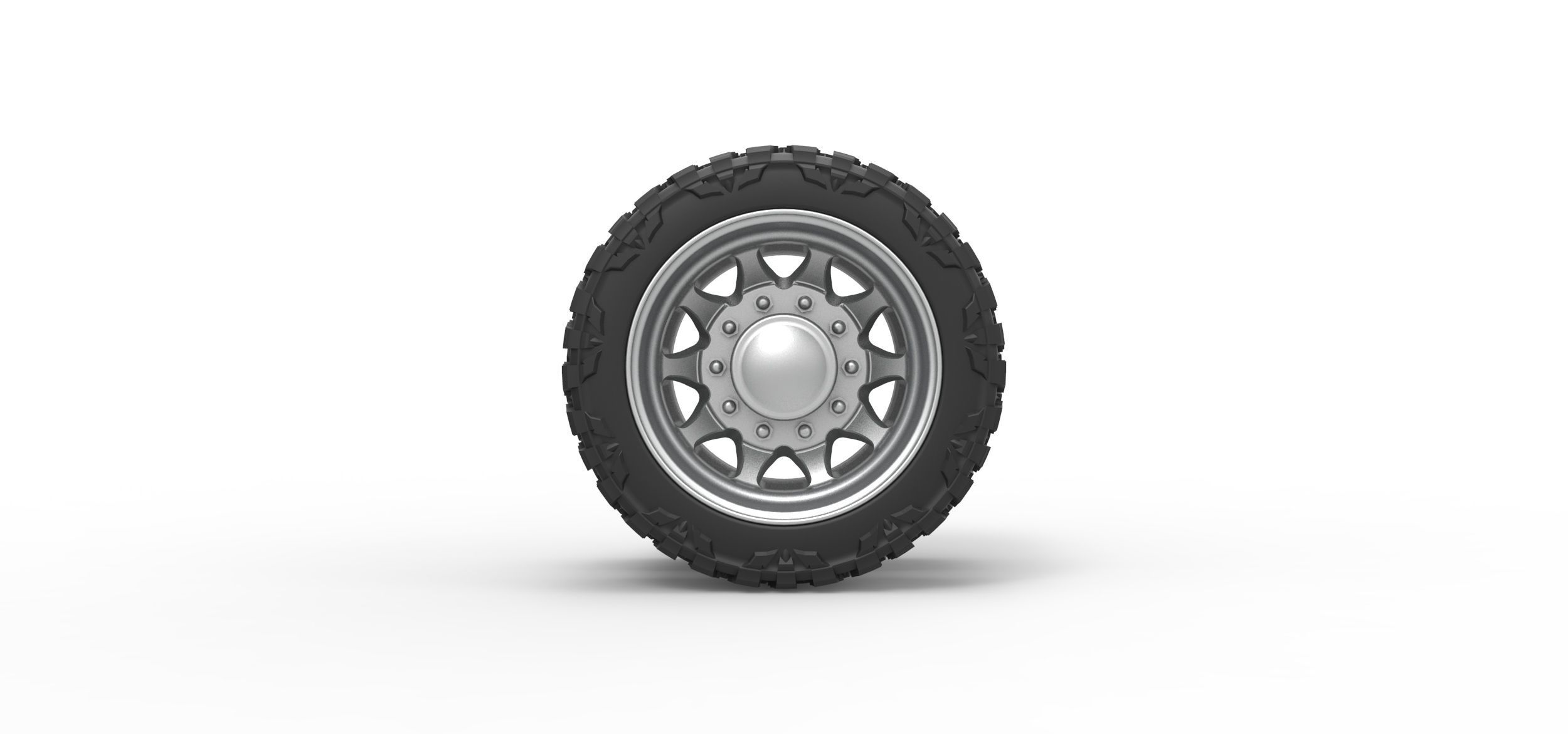 Rear semi wheel for pickup V5 Scale 1 to 25 3D print model_4