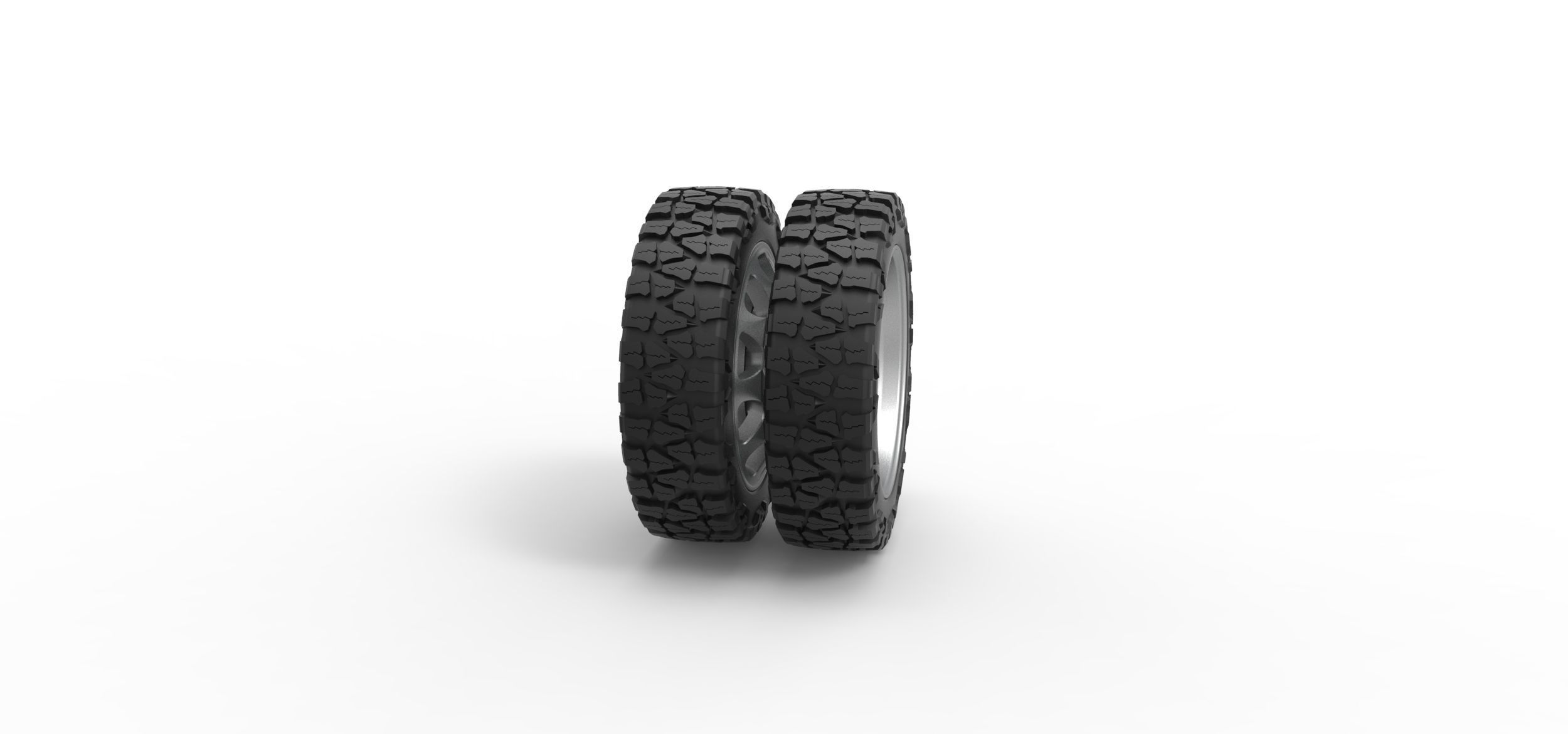 Rear semi wheel for pickup V5 Scale 1 to 25 3D print model_2