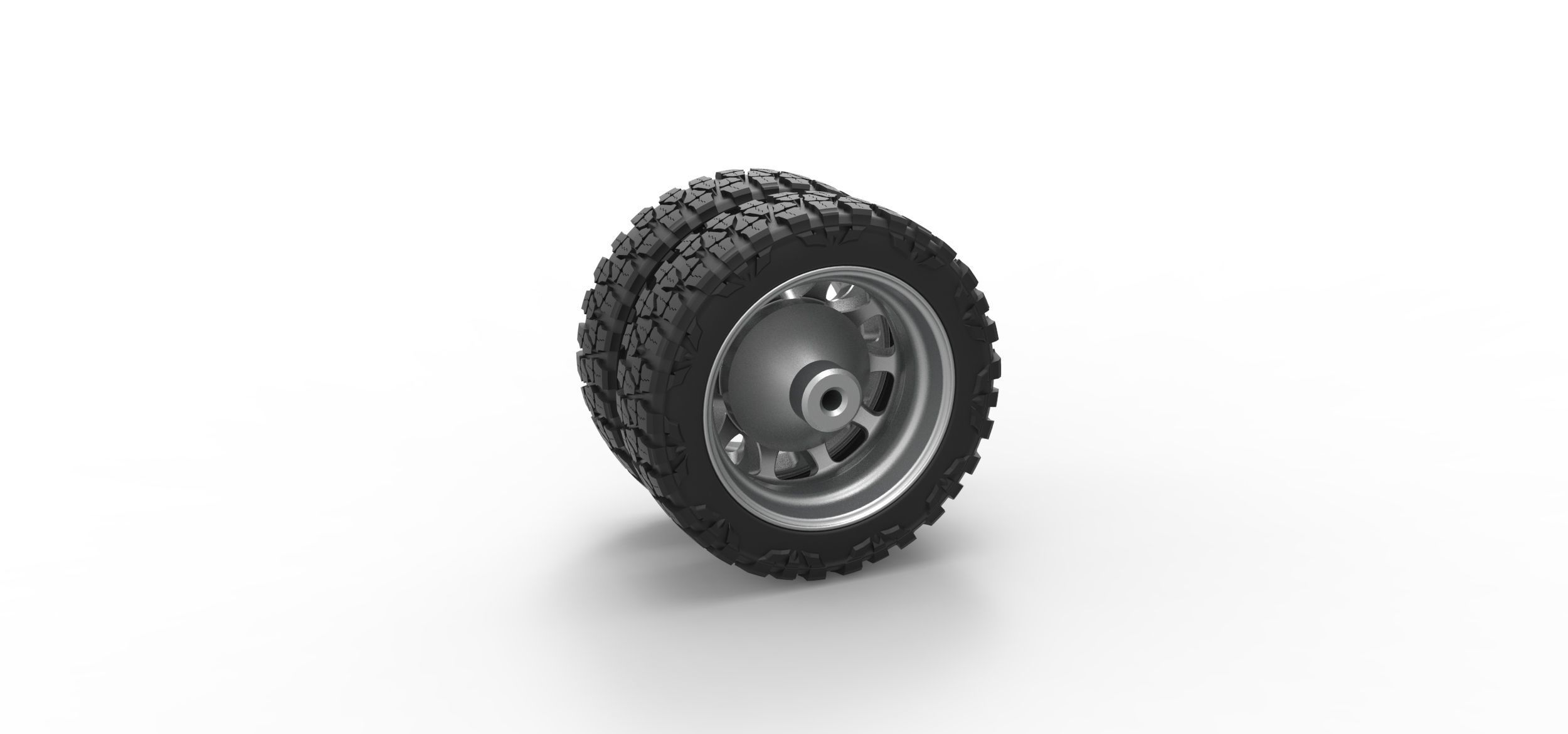 Rear semi wheel for pickup V5 Scale 1 to 25 3D print model_7