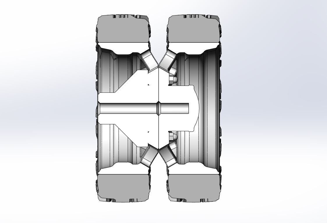 Rear semi wheel for pickup V5 Scale 1 to 25 3D print model_10