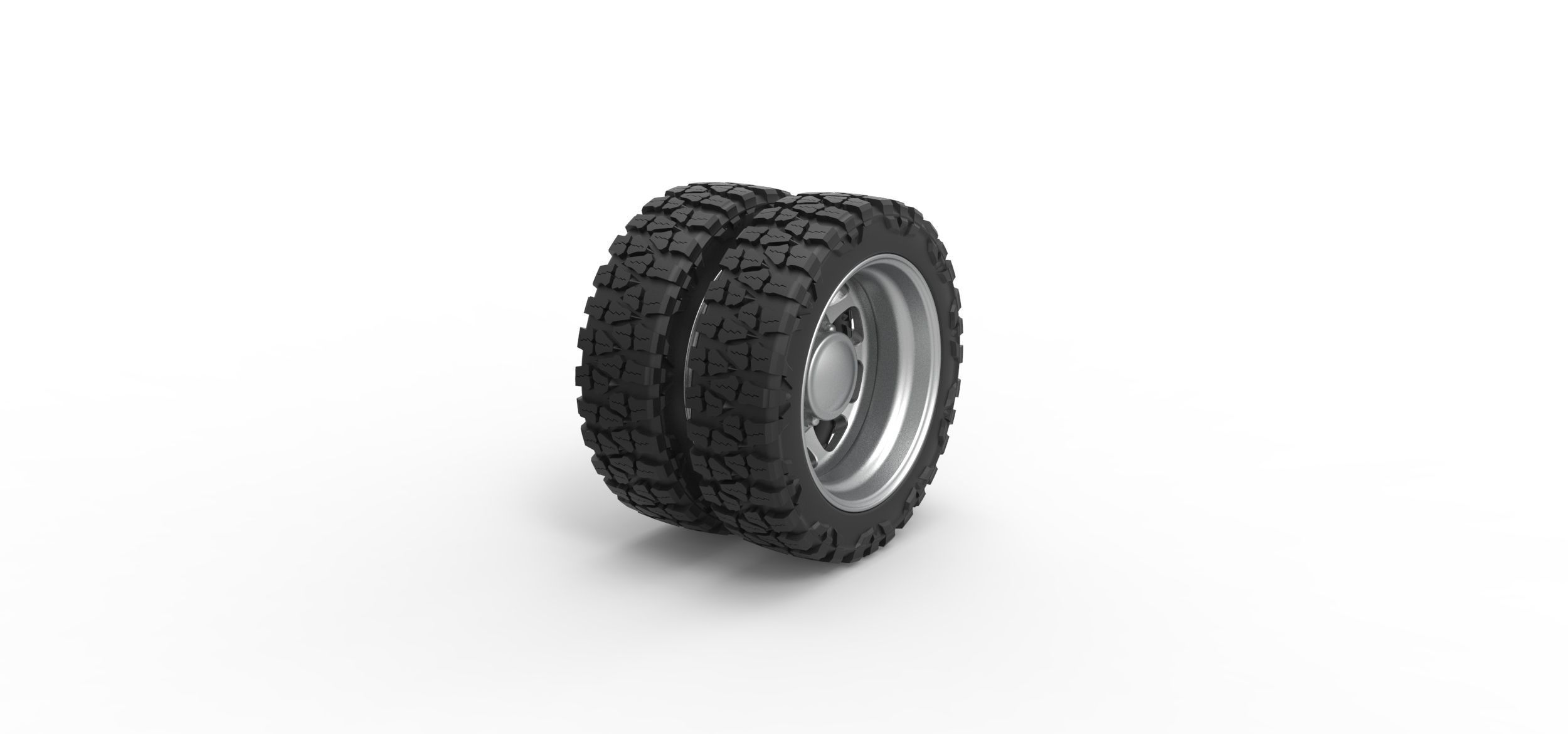 Rear semi wheel for pickup V5 Scale 1 to 25 3D print model_1