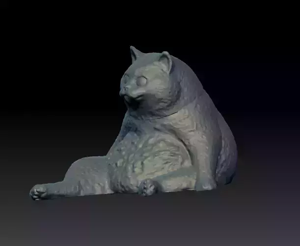 Fat Cat Meme Scan 3D print model