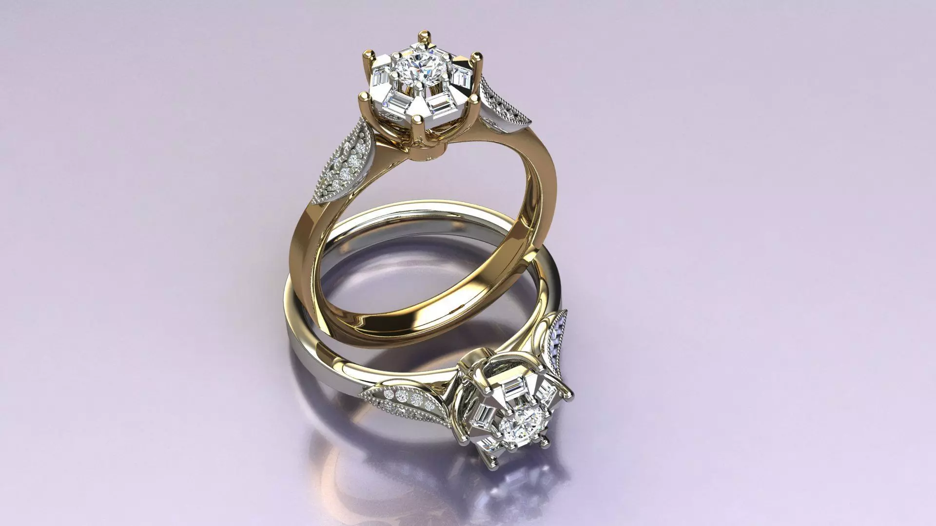 Baguettes Ring Free 3D print model