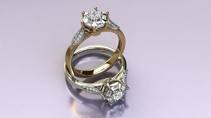 Baguettes Ring Free 3D print model