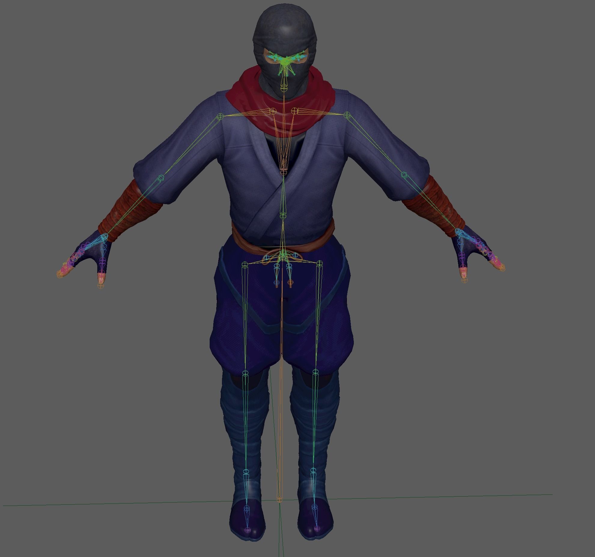 Ninja Warrior Low-poly 3D model_21