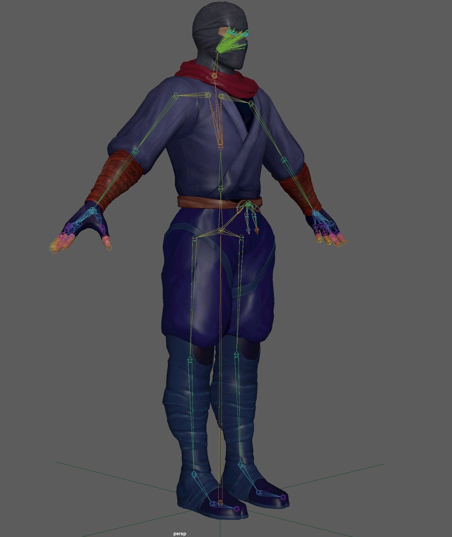 Ninja Warrior Low-poly 3D model_12