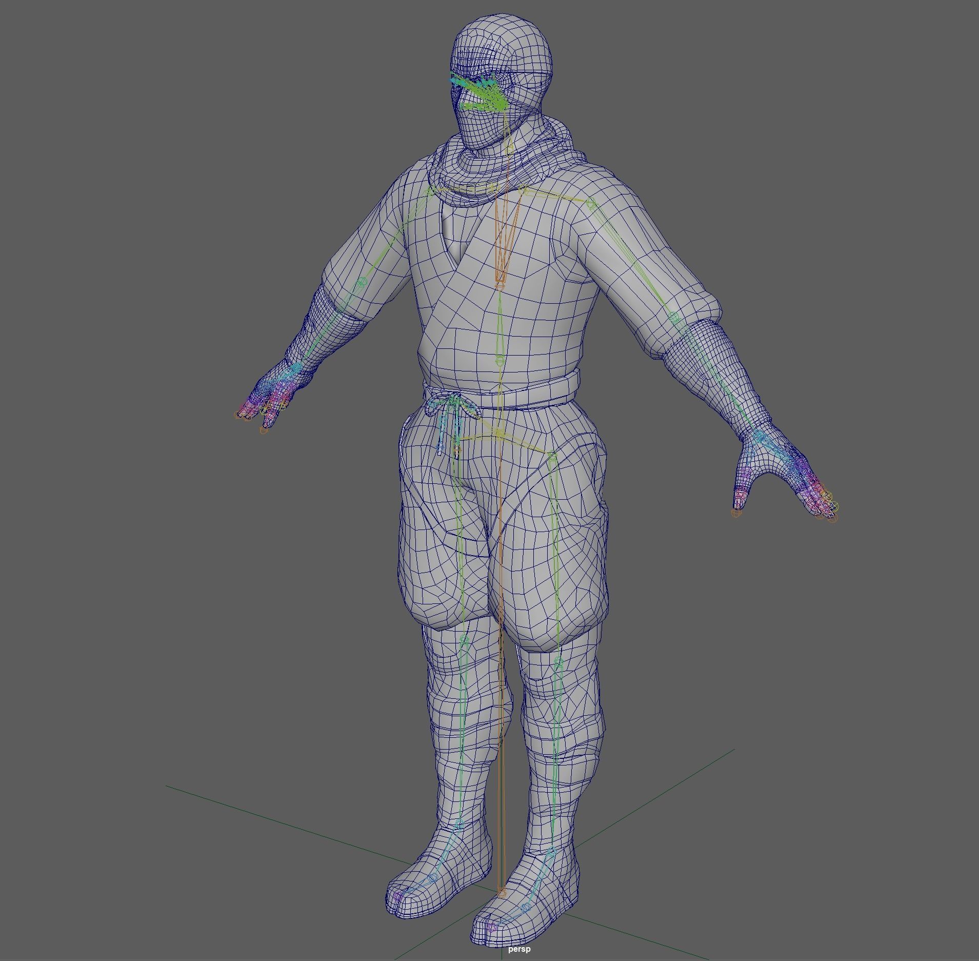 Ninja Warrior Low-poly 3D model_17