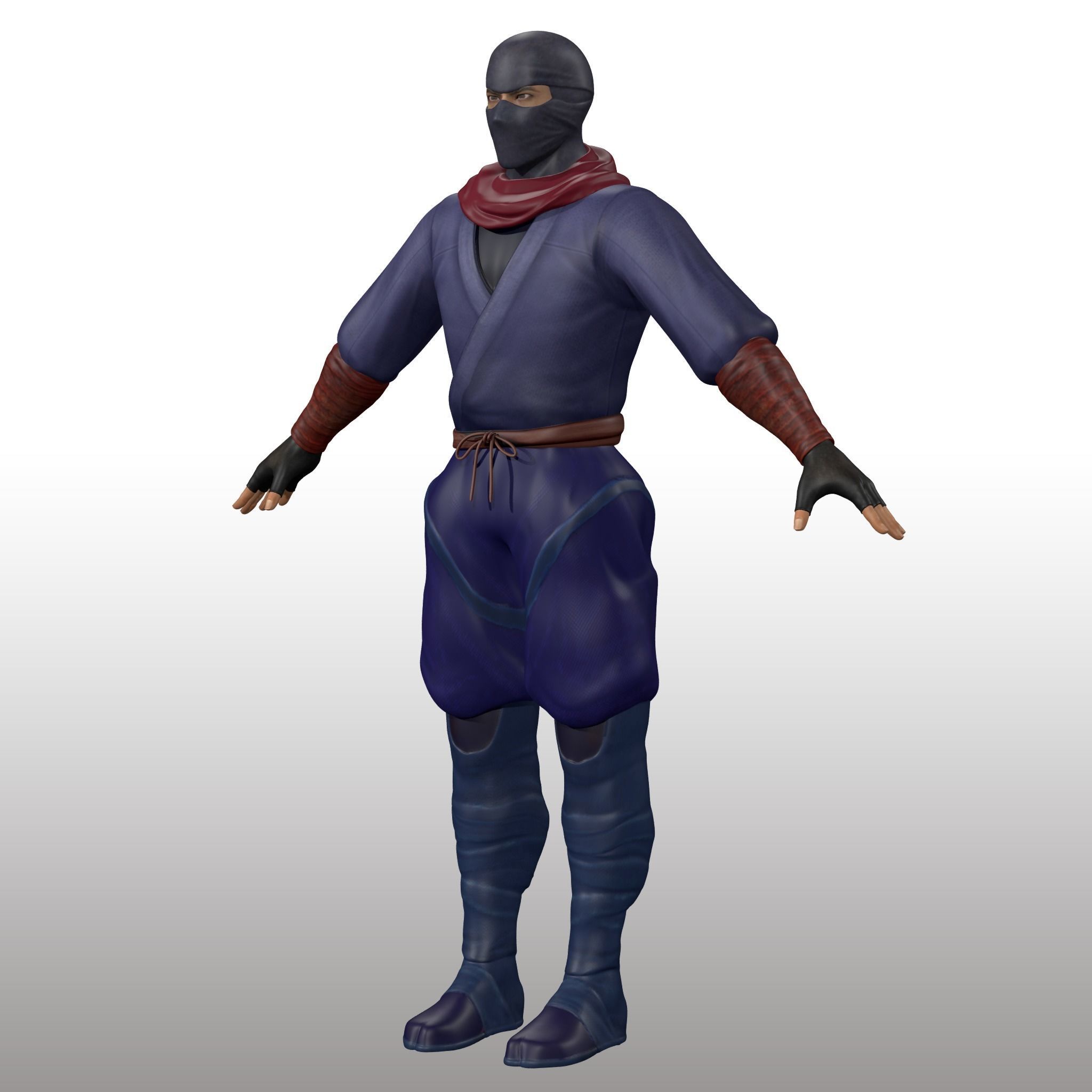 Ninja Warrior Low-poly 3D model_1