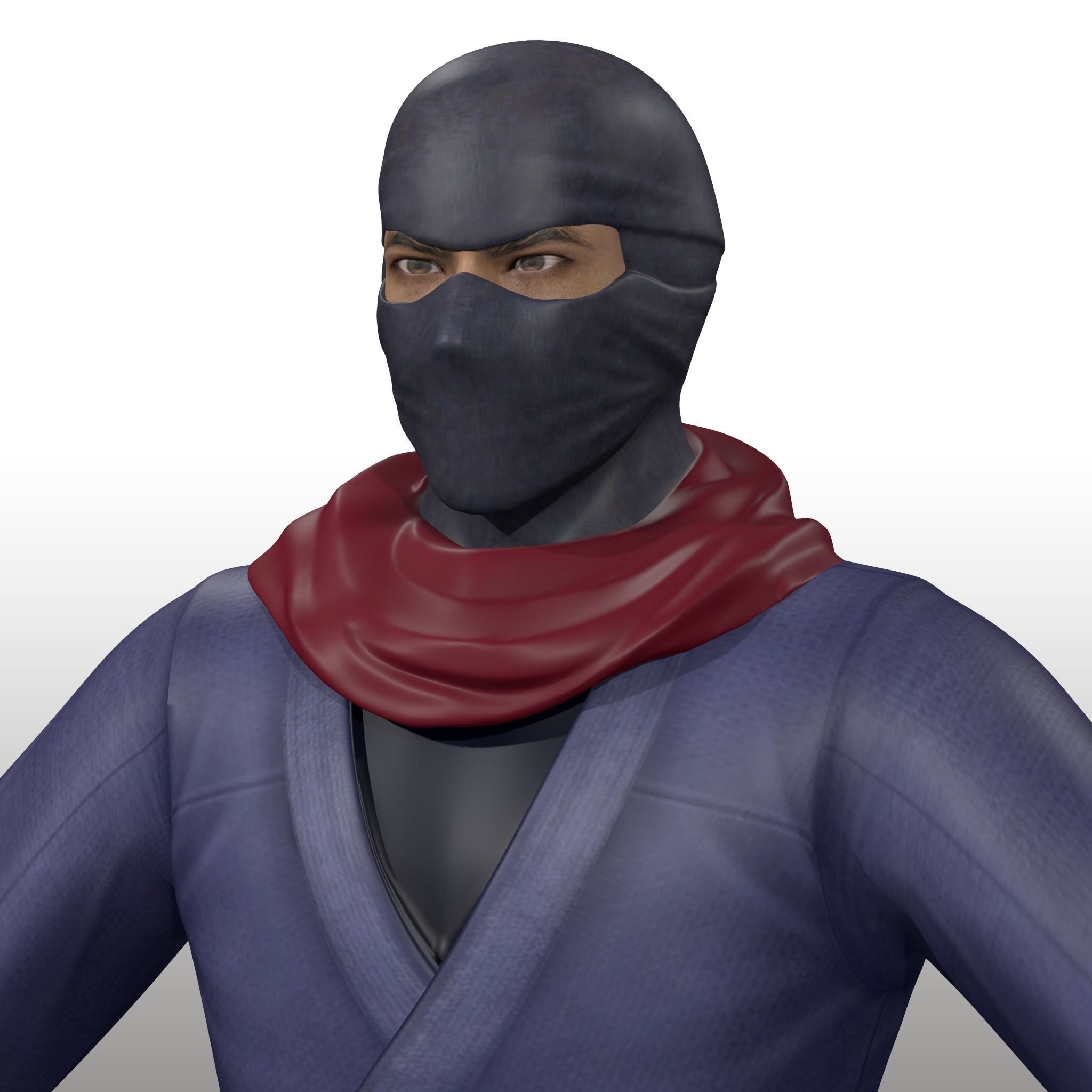 Ninja Warrior Low-poly 3D model_4