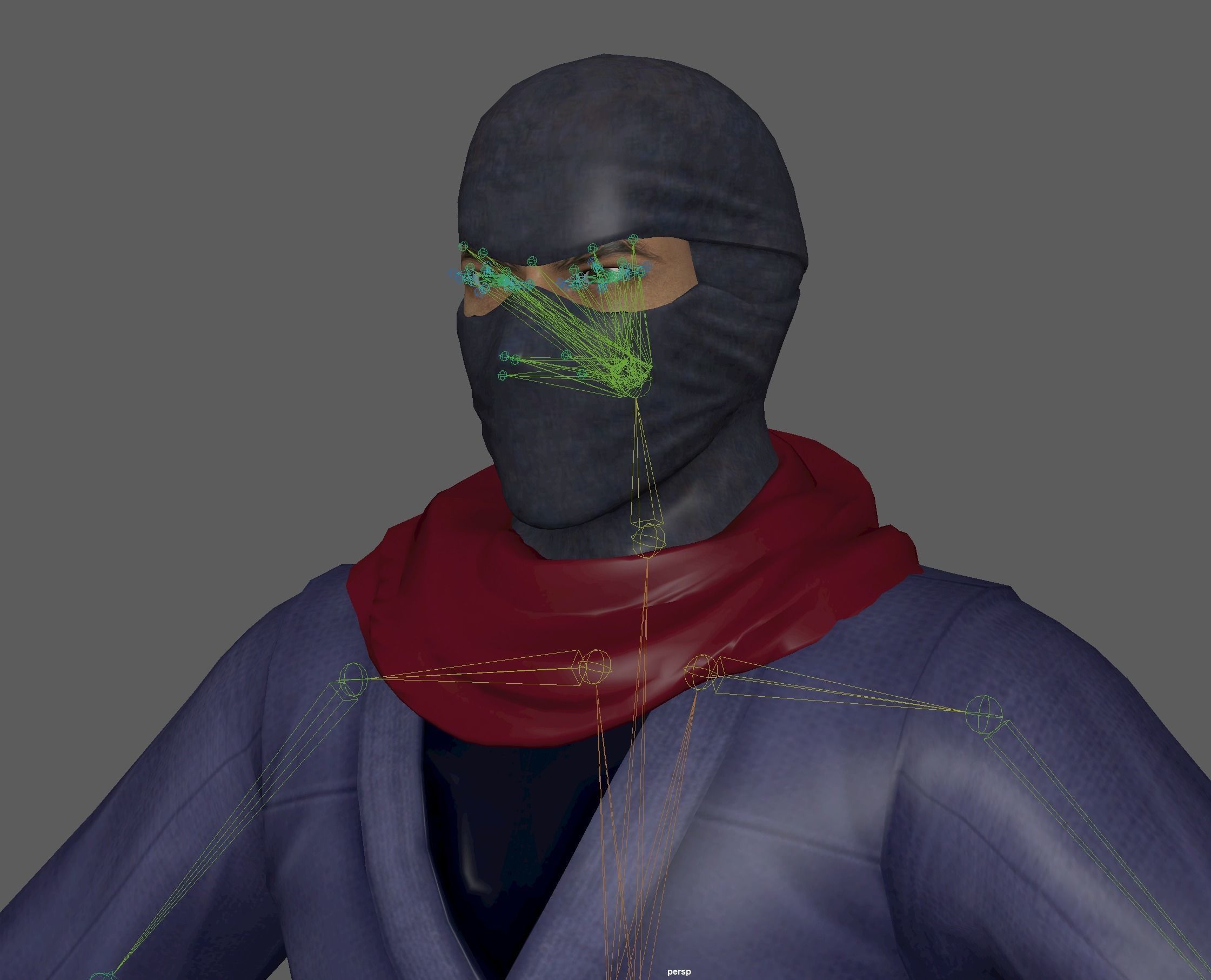 Ninja Warrior Low-poly 3D model_13