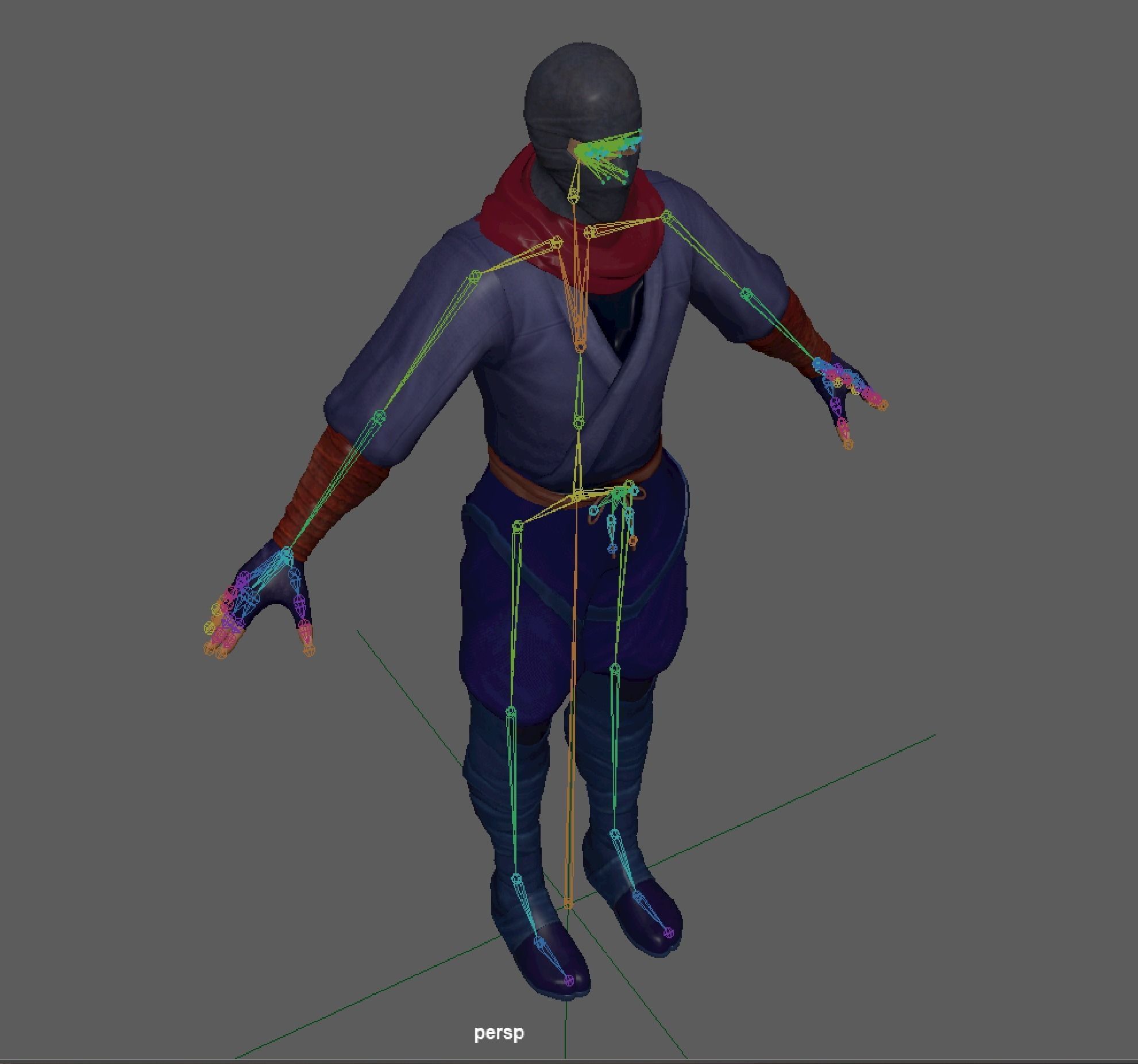Ninja Warrior Low-poly 3D model_18