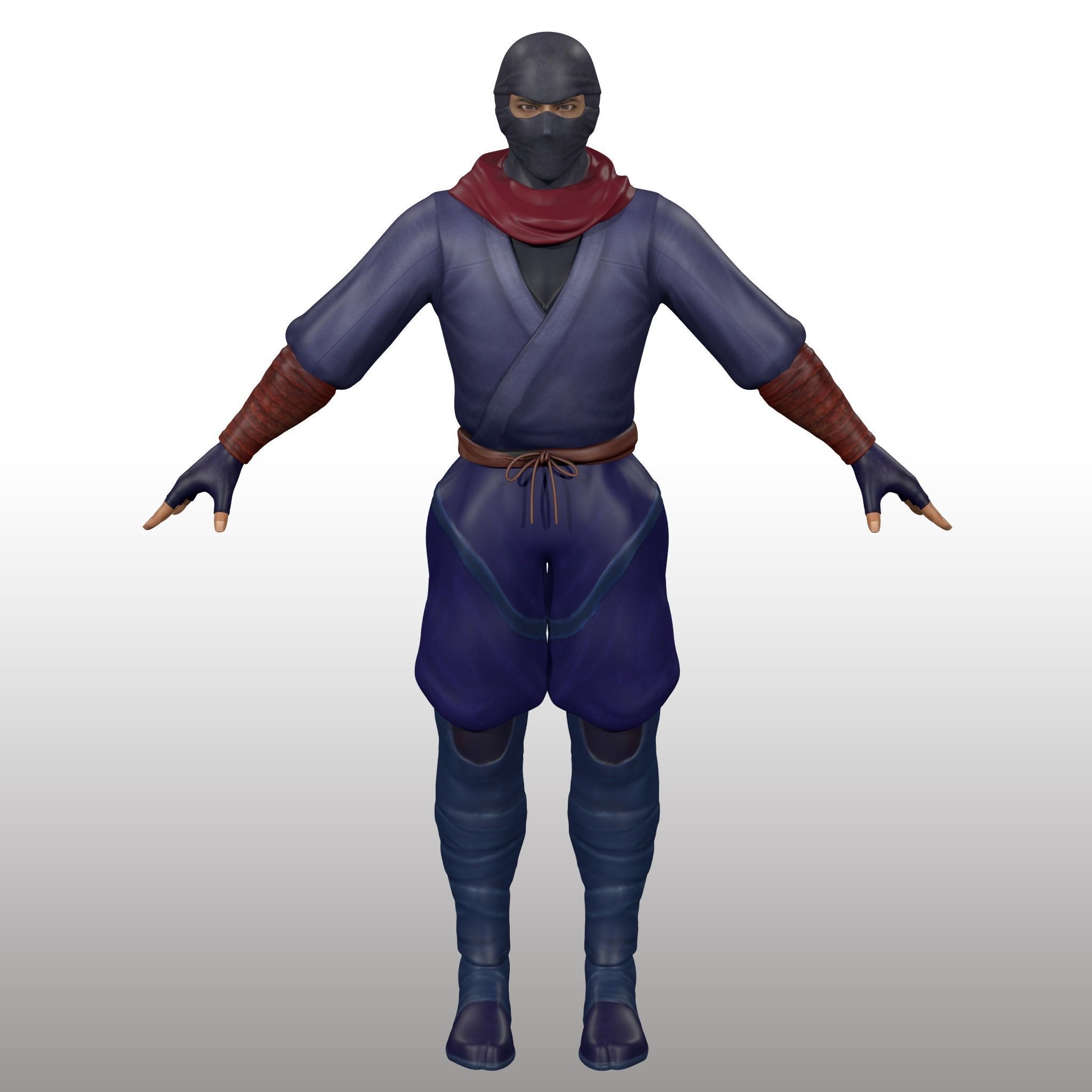 Ninja Warrior Low-poly 3D model_5