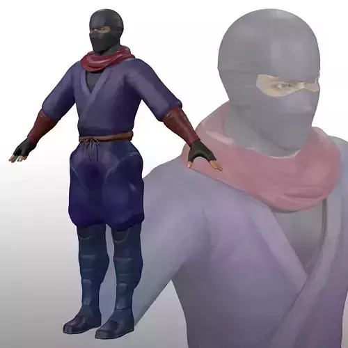 Ninja Warrior Low-poly 3D model