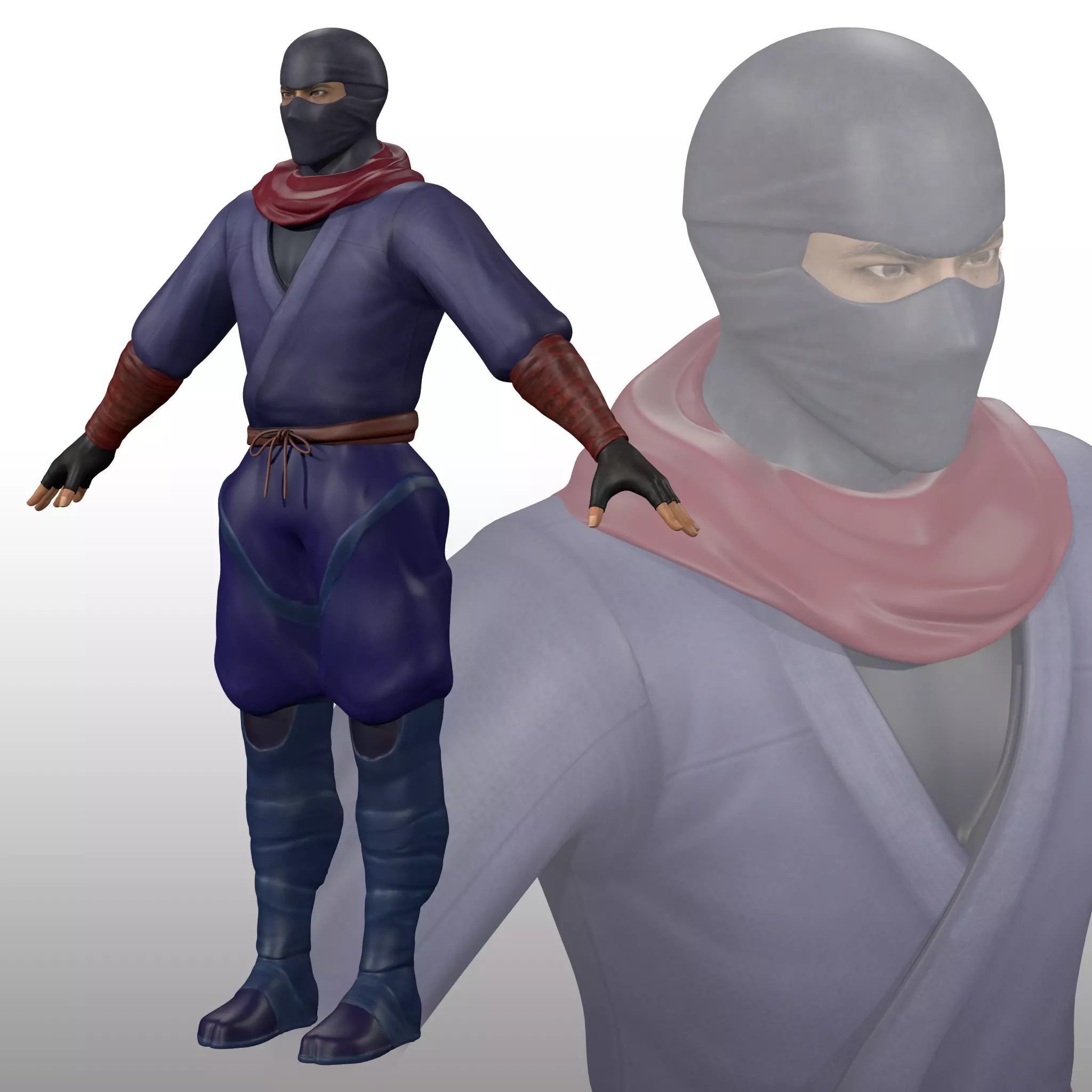 Ninja Warrior Low-poly 3D model_0
