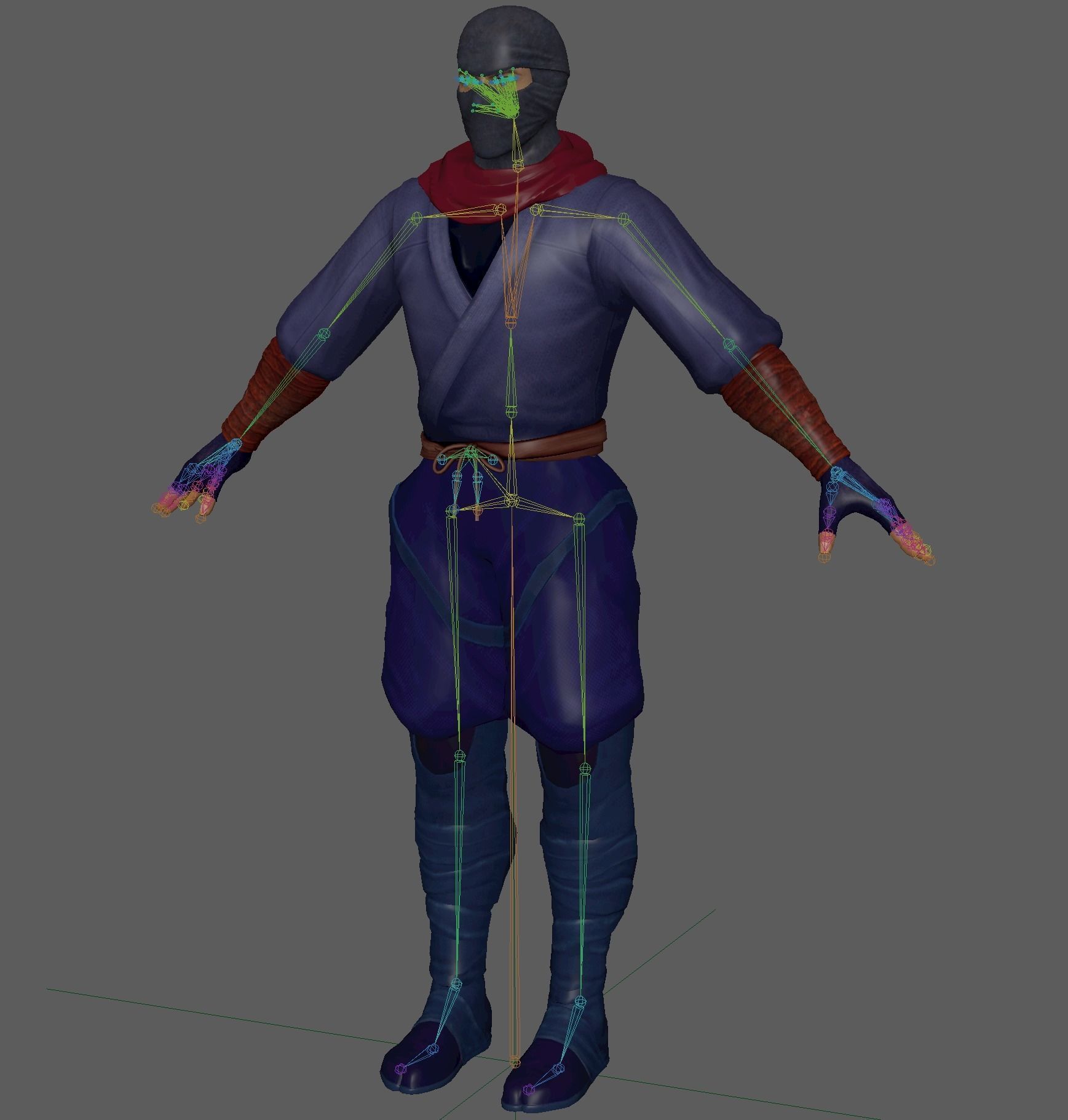 Ninja Warrior Low-poly 3D model_16