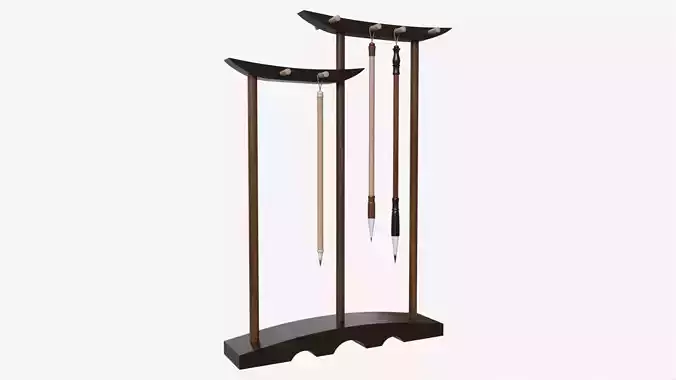 Calligrapghy Brush Hanger with Brushes