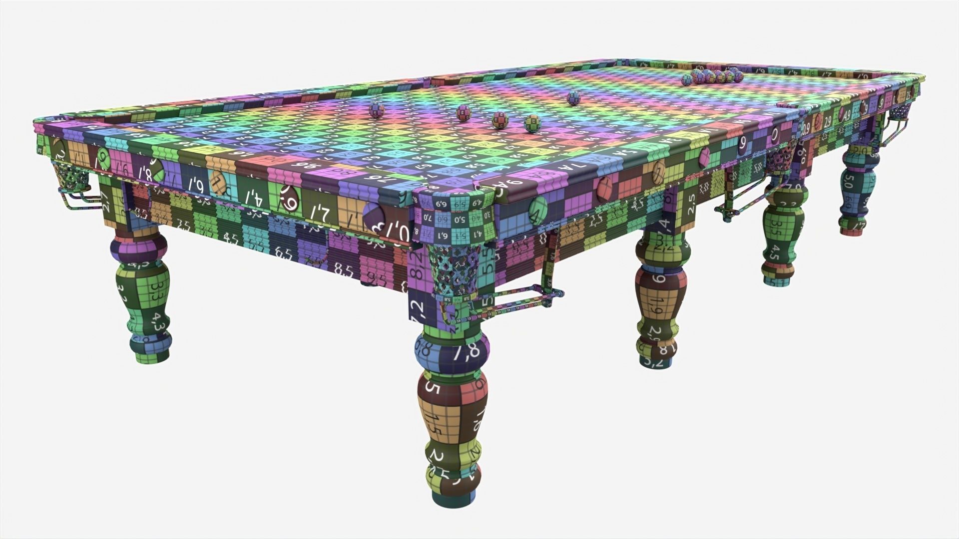 Billiard Snooker Table Full 01 3D model_8