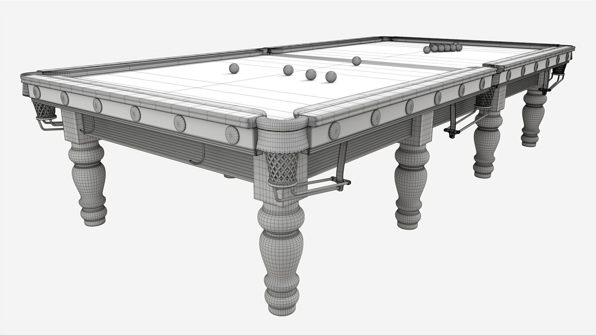 Billiard Snooker Table Full 01 3D model_6