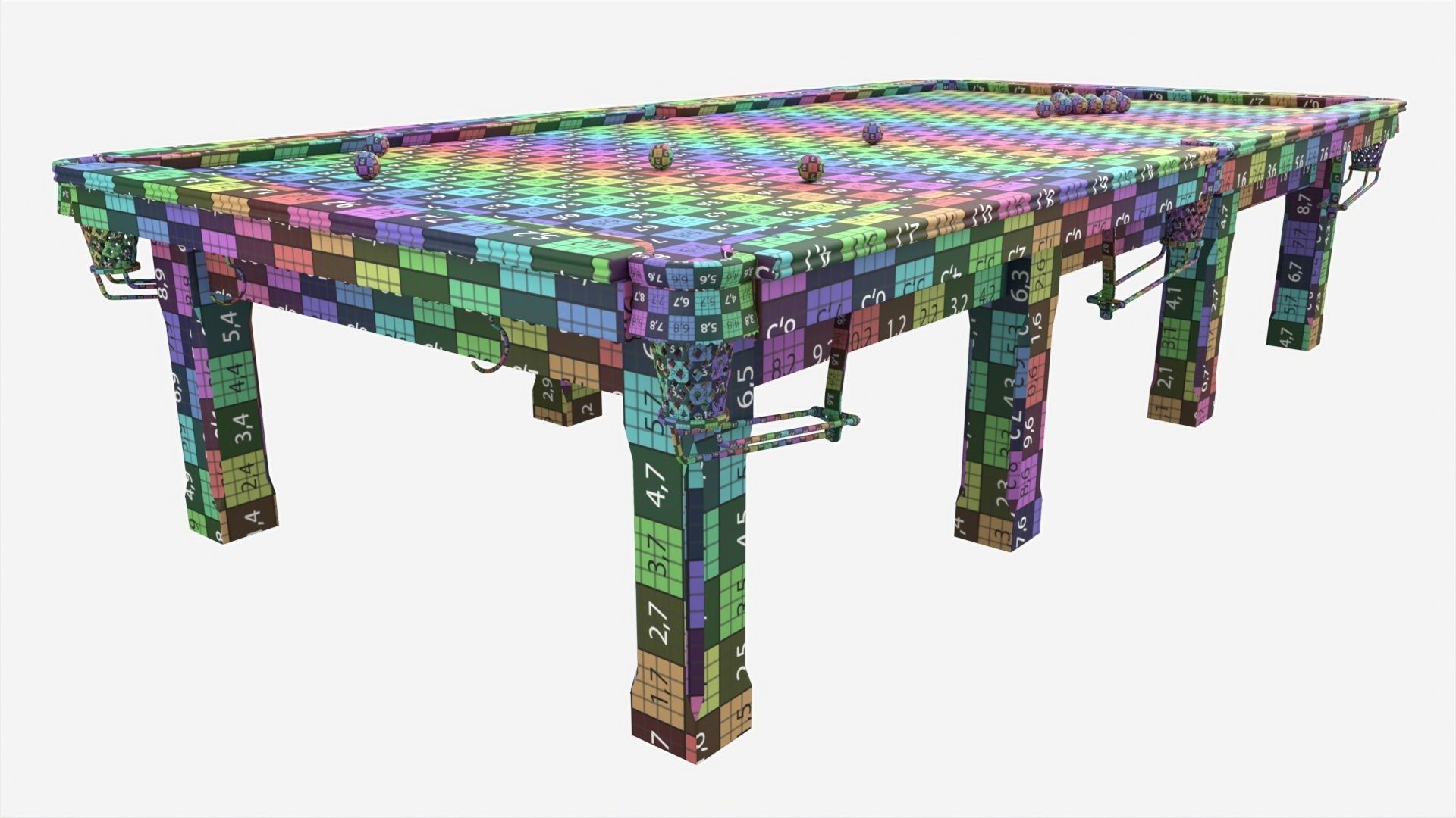 Billiard Snooker Table Full 02 3D model_8