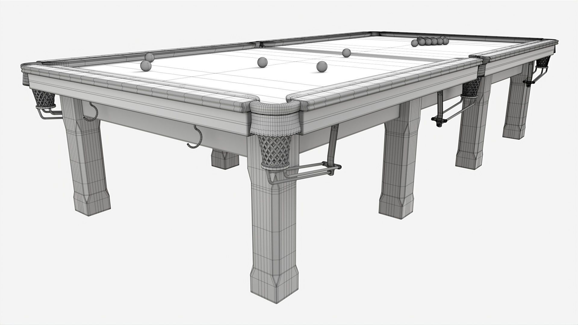 Billiard Snooker Table Full 02 3D model_6