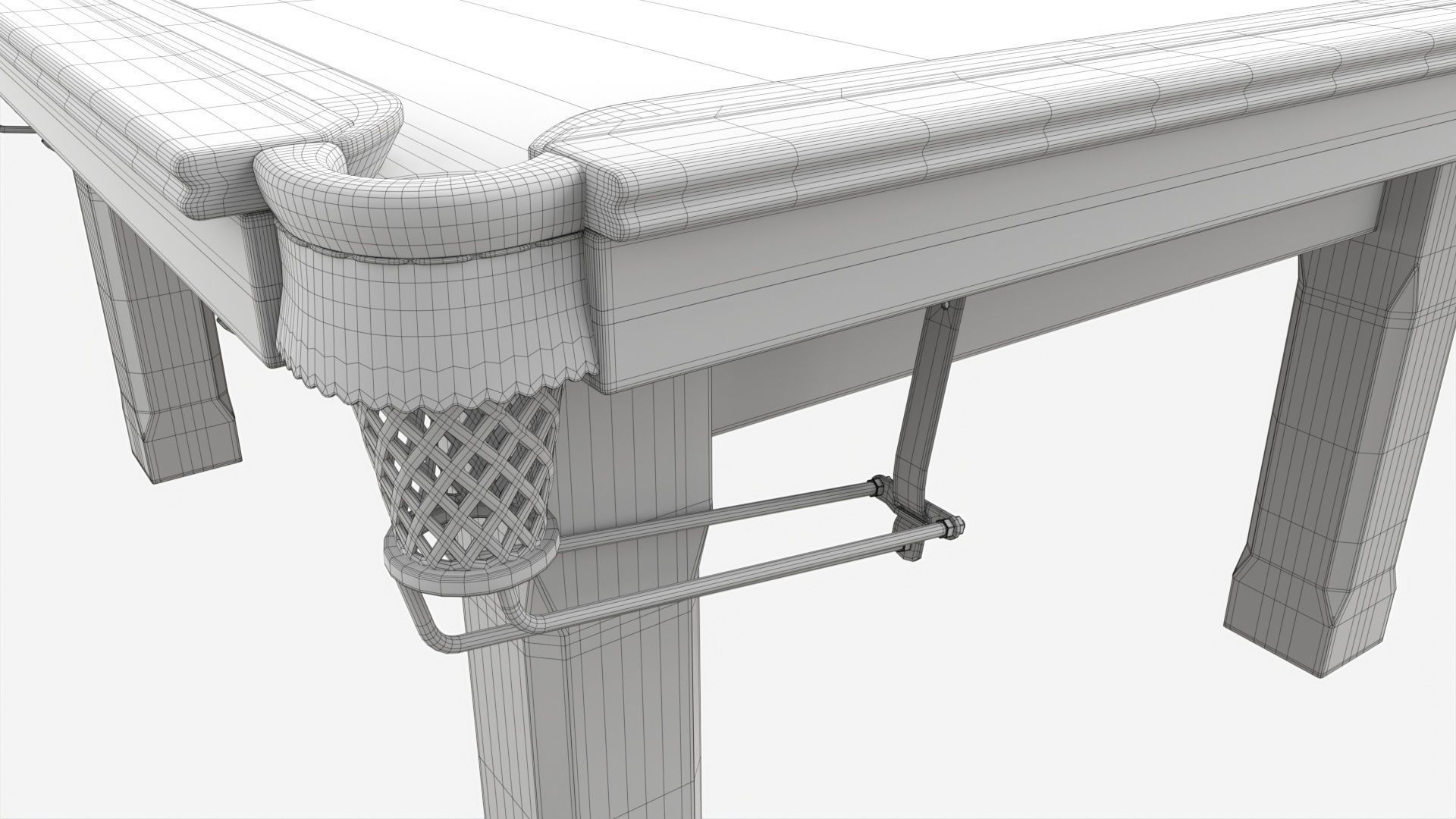 Billiard Snooker Table Full 02 3D model_7