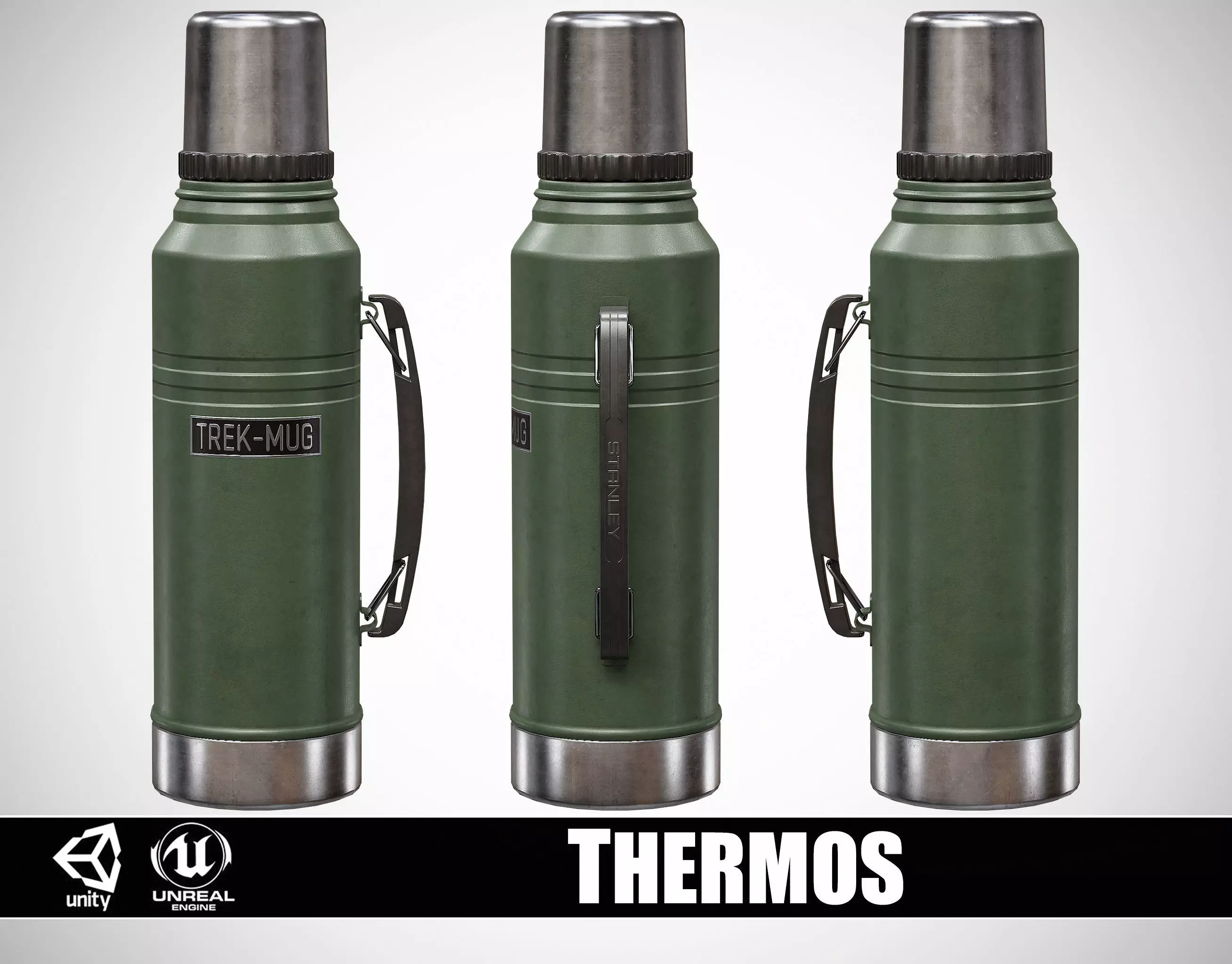 Camping Thermos Low-poly 3D model