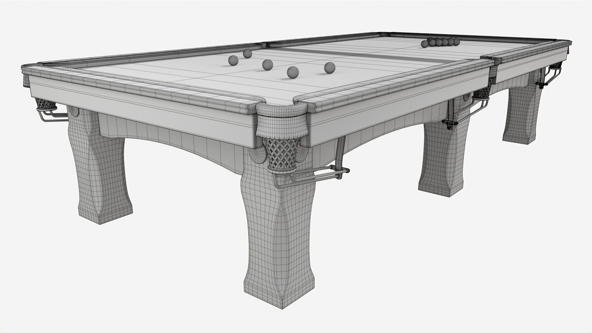 Billiard Snooker Table Full 03 3D model_6