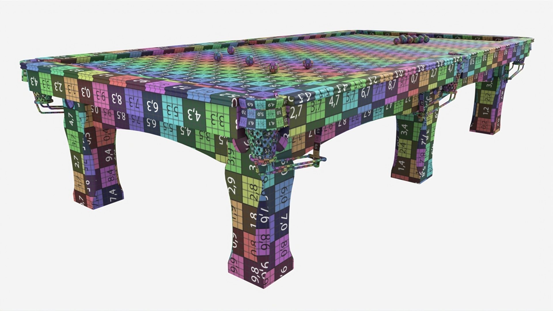 Billiard Snooker Table Full 03 3D model_8