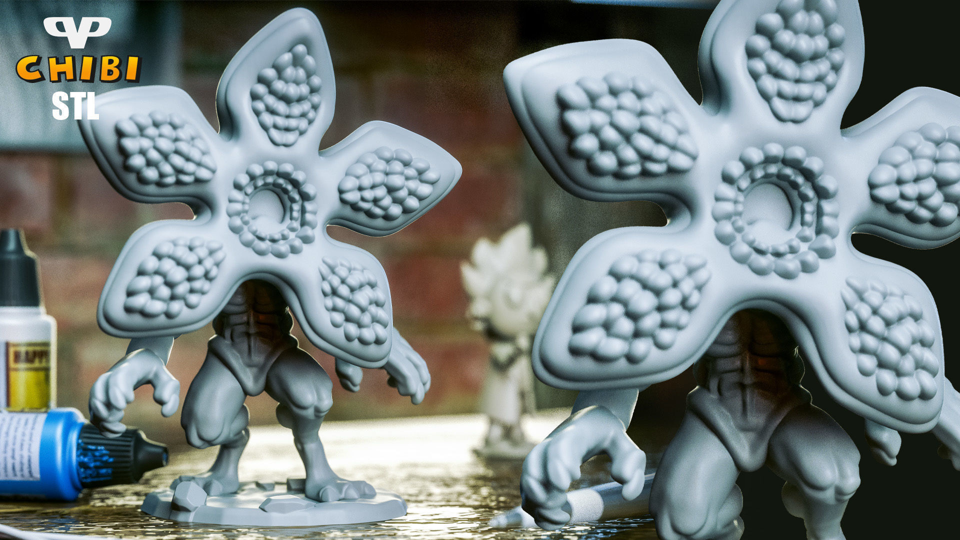 Demogorgon Chibi Stranger Things STL for 3D Printing ChibiSTL 3D print model_3