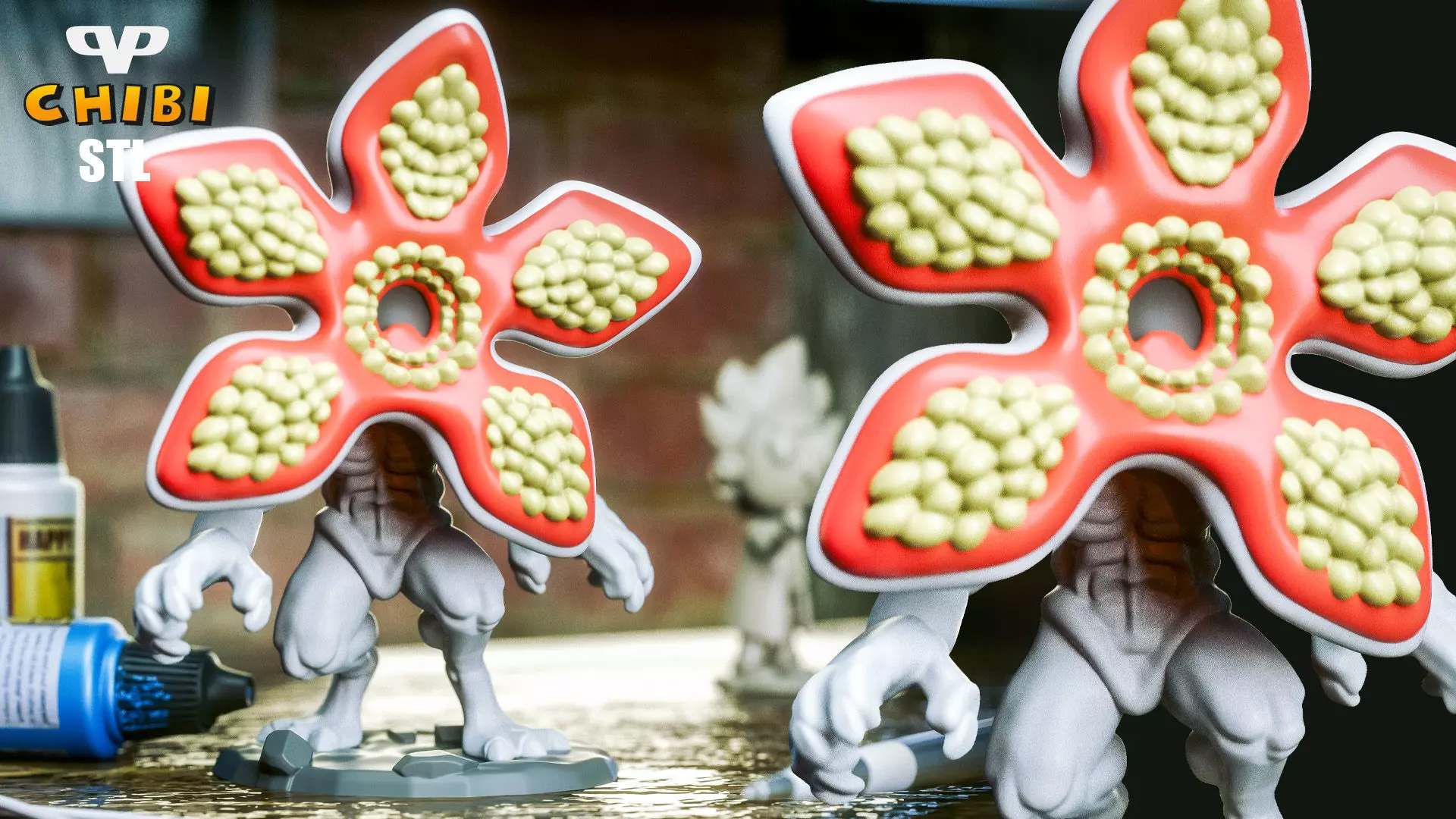 Demogorgon Chibi Stranger Things STL for 3D Printing ChibiSTL 3D print model_0