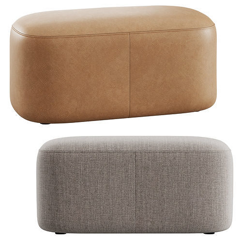 Alastar Oval Ottoman by Oslo Home 3D model 4
