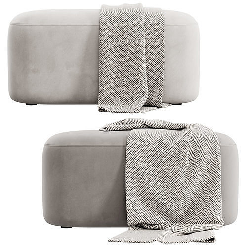 Alastar Oval Ottoman by Oslo Home 3D model 3