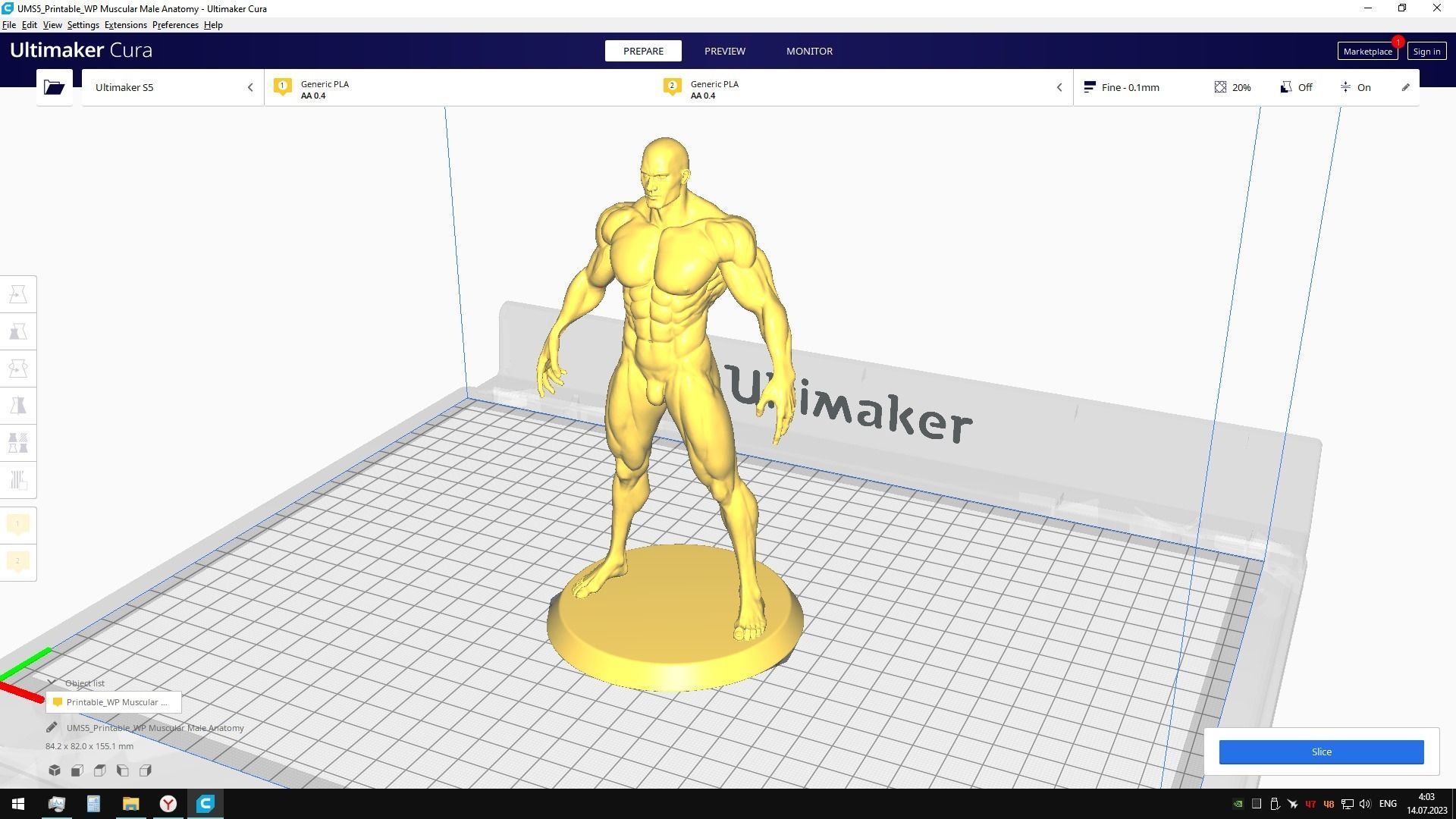 Muscular Male Anatomy Figurine 3D print model_3