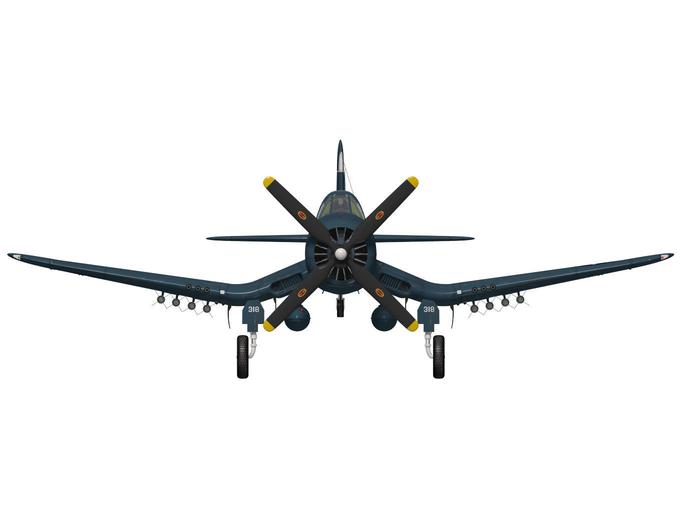 Chance Vought F4U-4 Corsair 3D model_11