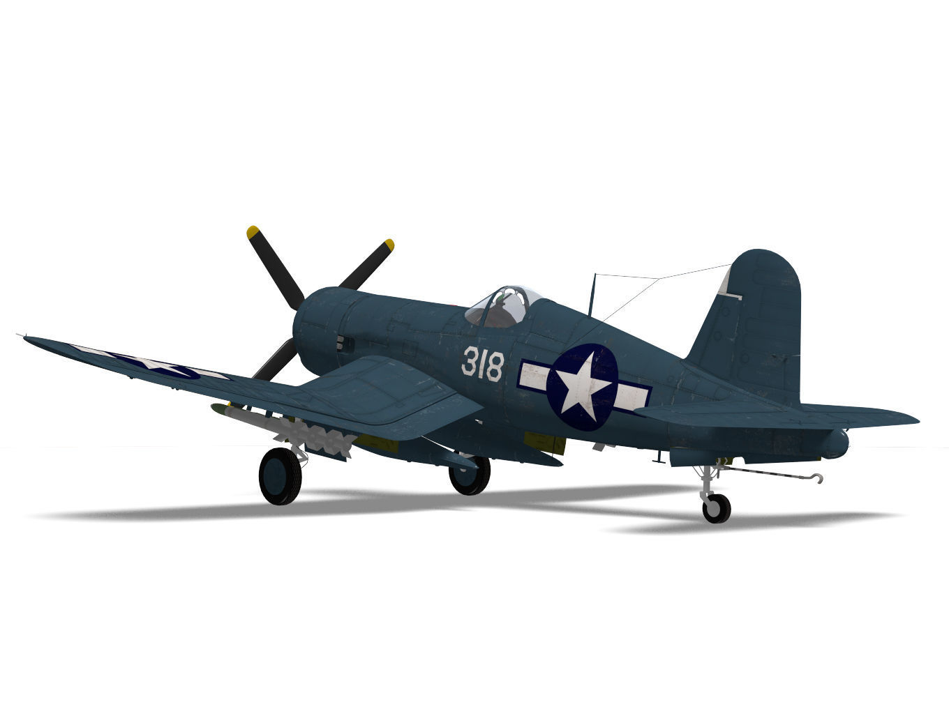Chance Vought F4U-4 Corsair 3D model_6