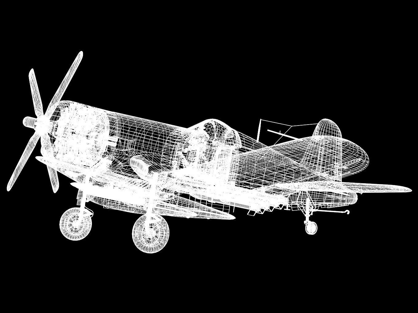 Chance Vought F4U-4 Corsair 3D model_17
