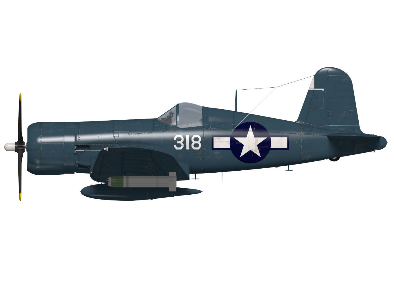 Chance Vought F4U-4 Corsair 3D model_8