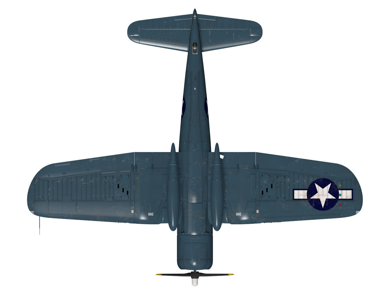 Chance Vought F4U-4 Corsair 3D model_14