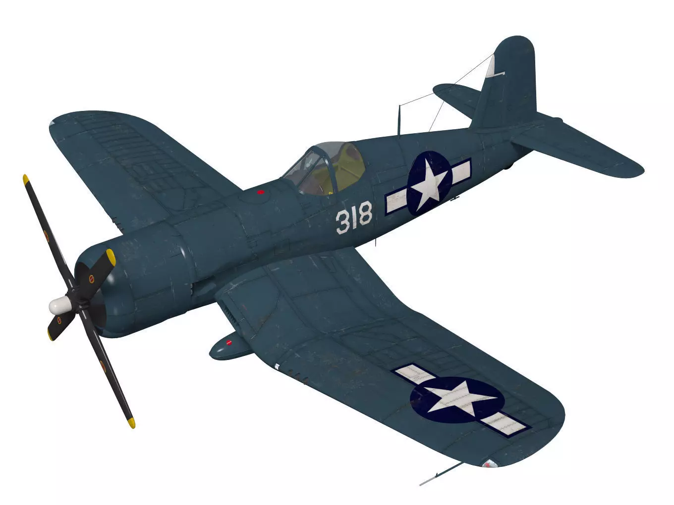 Chance Vought F4U-4 Corsair 3D model_0