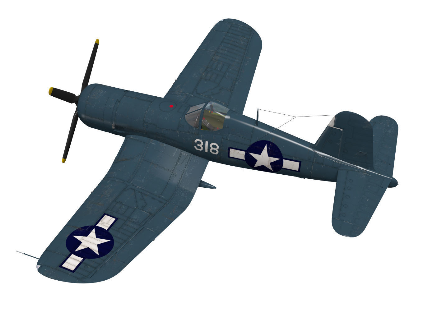 Chance Vought F4U-4 Corsair 3D model_1