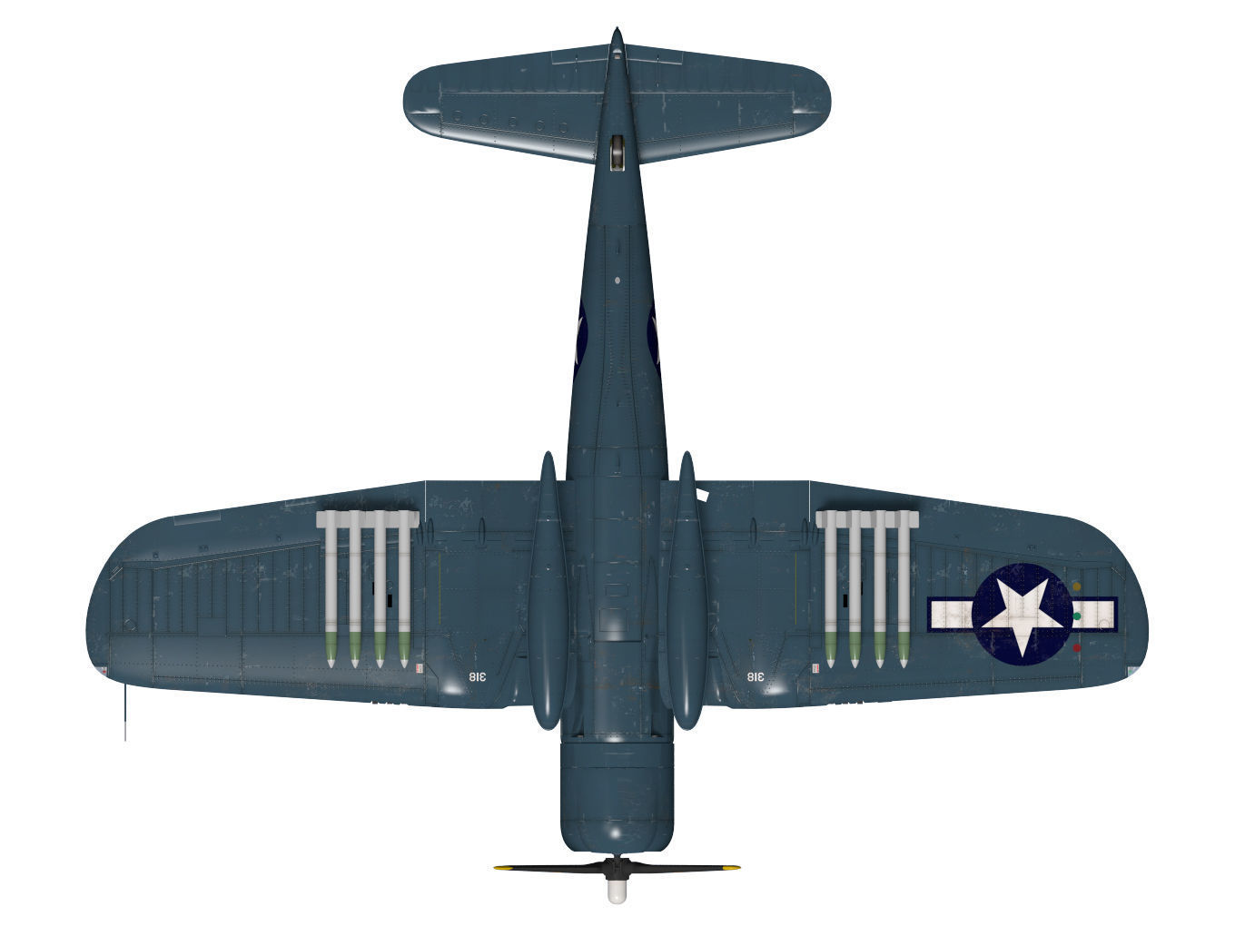 Chance Vought F4U-4 Corsair 3D model_13