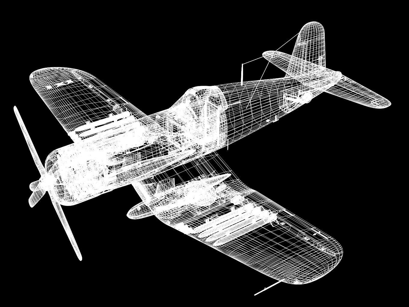 Chance Vought F4U-4 Corsair 3D model_16