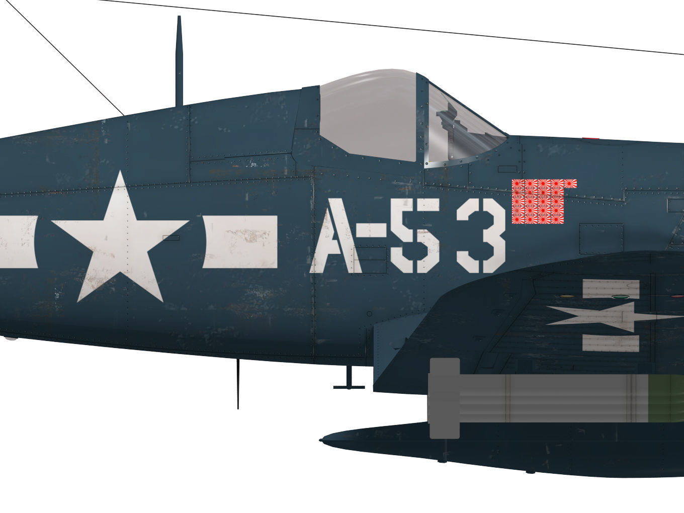 Chance Vought F4U-4 Corsair 3D model_12