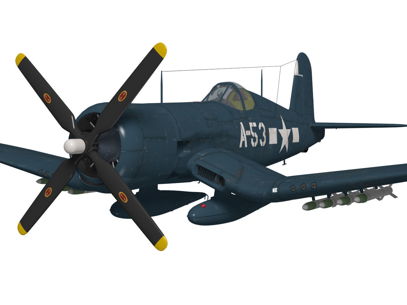 Chance Vought F4U-4 Corsair 3D model_4