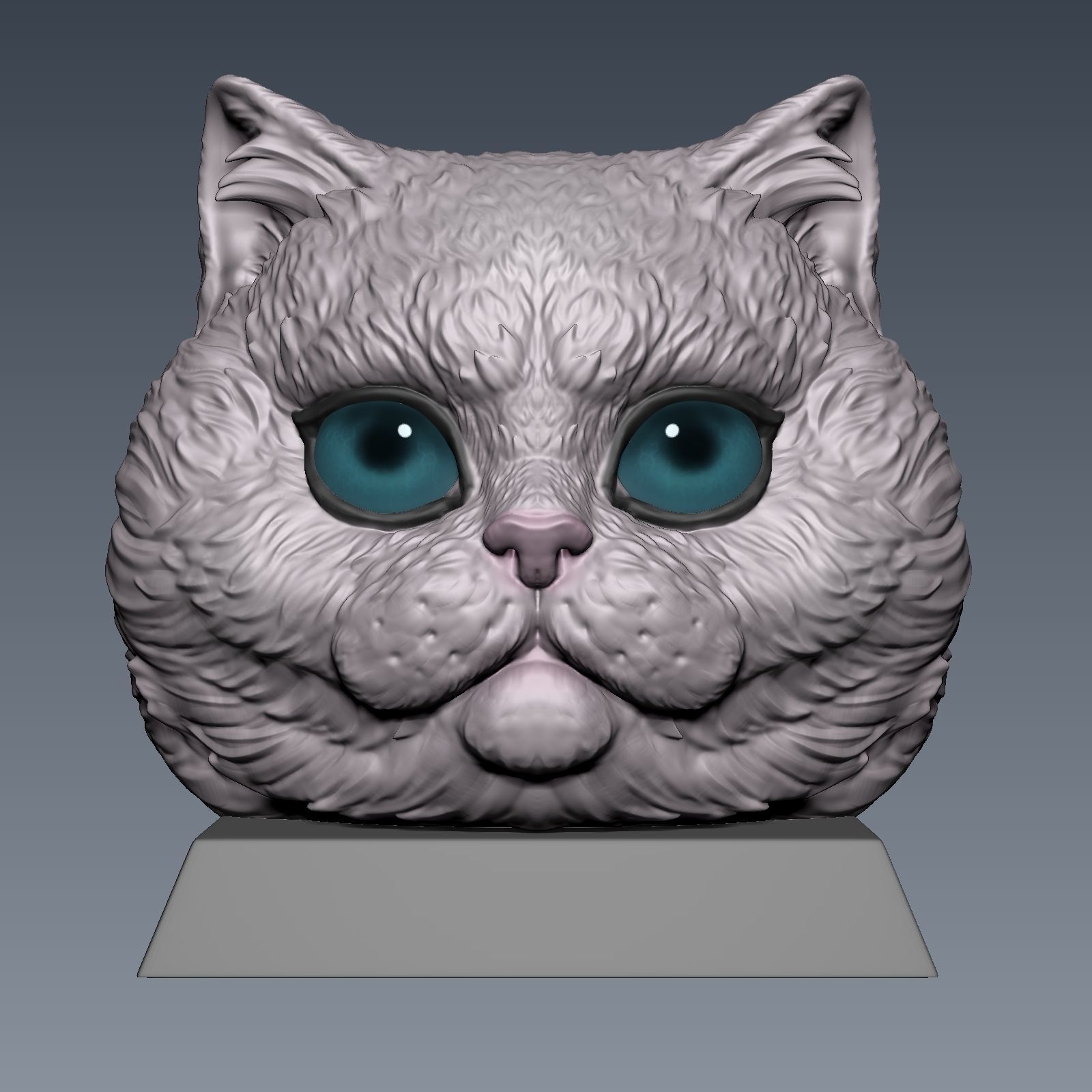 Cat Head 01 3D print model_6